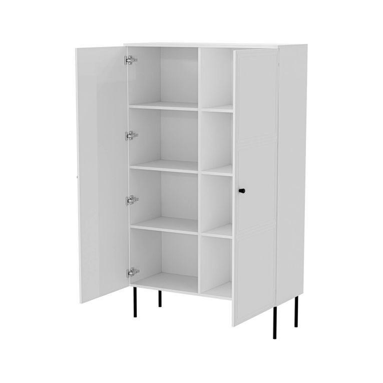 Armadio multiuso 2 ante Sedilo, 100x39 h166 cm, Bianco