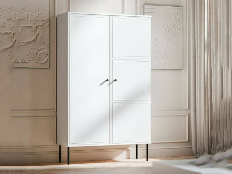 Armadio multiuso 2 ante Sedilo, 100x39 h166 cm, Bianco