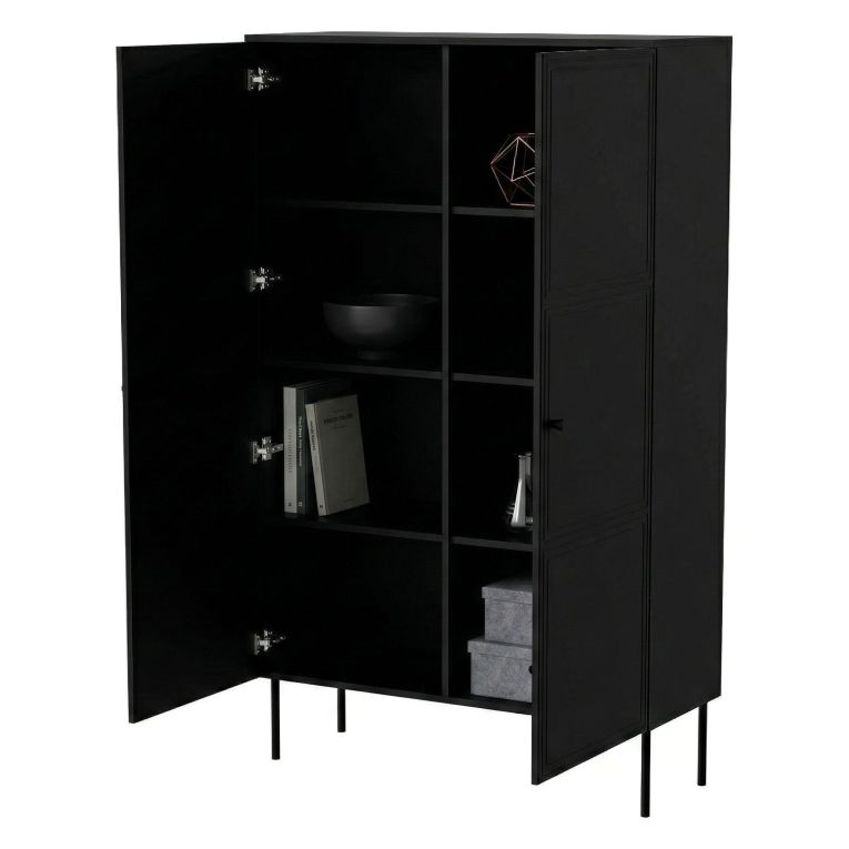 Armadio multiuso 2 ante Sedilo, 100x39 h166 cm, Nero