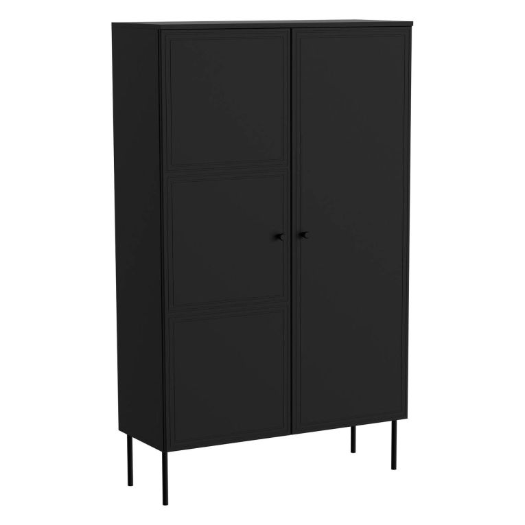 Armadio multiuso 2 ante Sedilo, 100x39 h166 cm, Nero