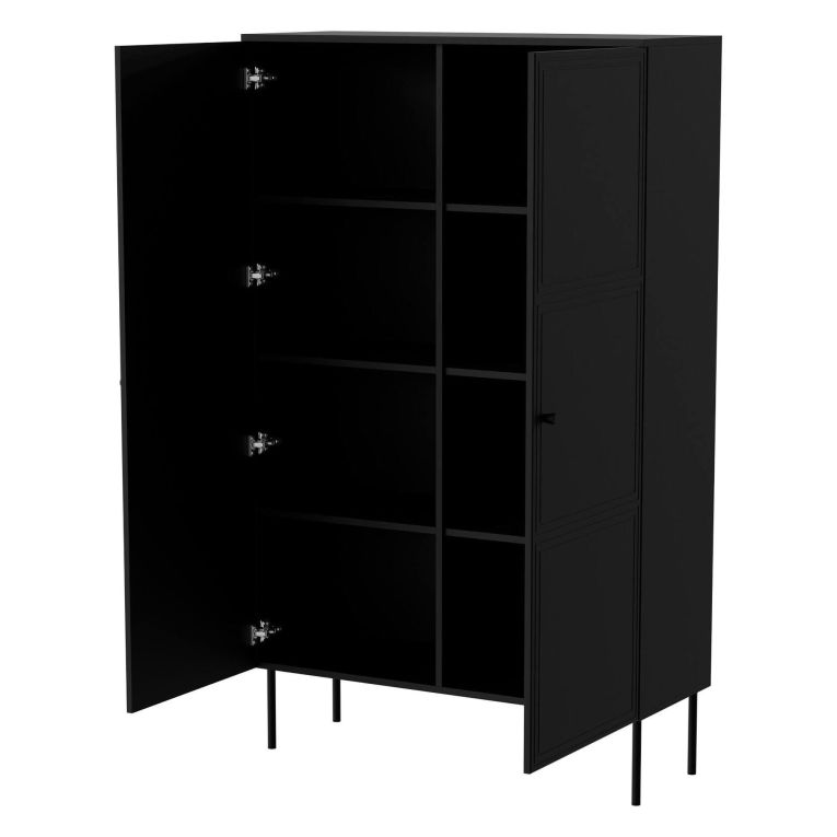 Armadio multiuso 2 ante Sedilo, 100x39 h166 cm, Nero