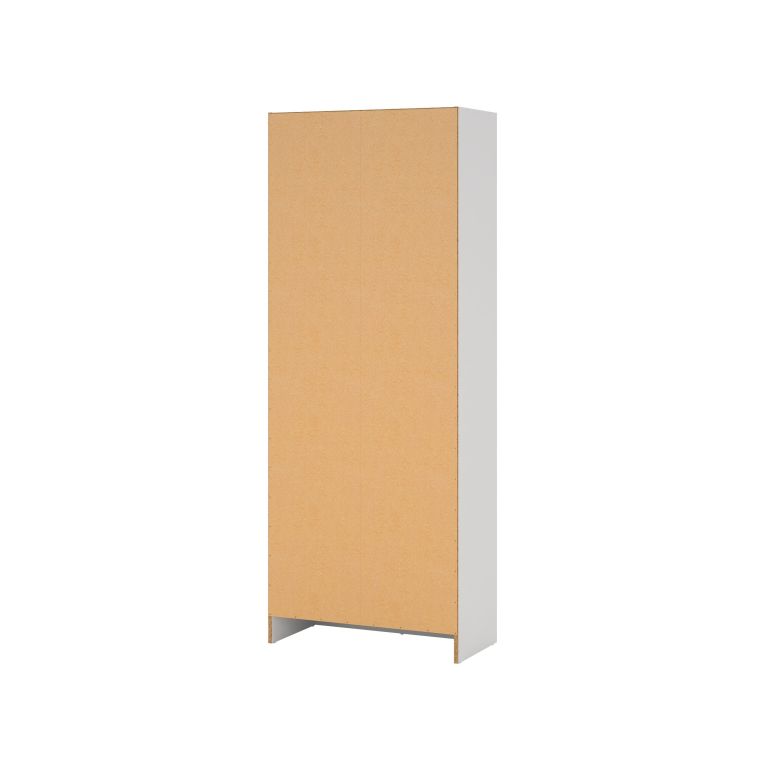 Armadio multiuso Charleston, Mobile portascope a 2 ante, Scarpiera con ripiani, Guardaroba portascope, cm73x37h180 cm, Bianco