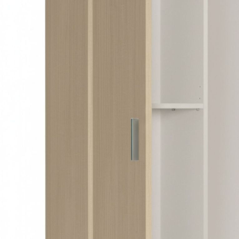 Armadio multiuso Charleston, Mobile portascope a 2 ante, Scarpiera con ripiani, Guardaroba portascope, cm73x37h180 cm, Rovere