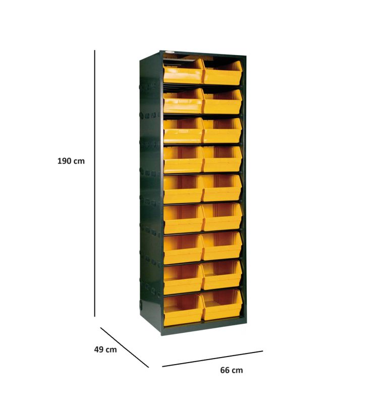 Armadio multiuso Dandreoll, Nero e Giallo, 66x49h190 cm