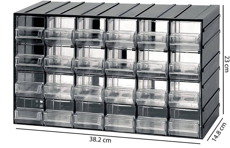 Armadio multiuso Darrigon, Antracite, 24 cassetti