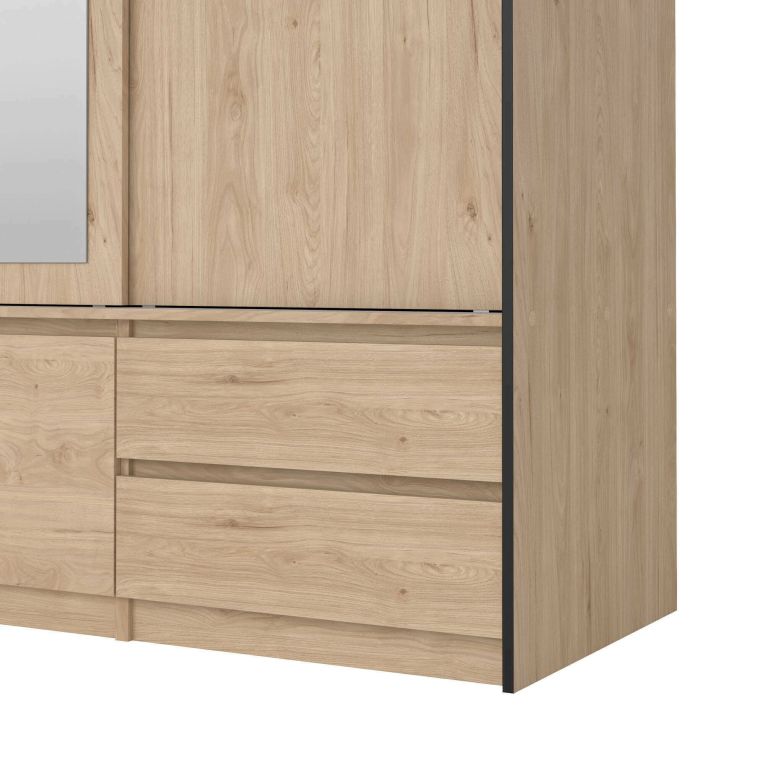 Armadio multiuso grande Agnes, Mobile multifunzionale, Mobiletto scarpiera, Guardaroba porta scarpe, 60x181 h200 cm, Rovere