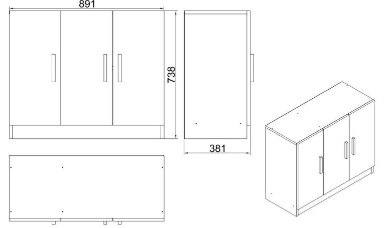Armadio multiuso grande Alycone, Mobile multifunzionale, Mobiletto scarpiera, Guardaroba porta scarpe, 89x38 h74 cm, Bianco