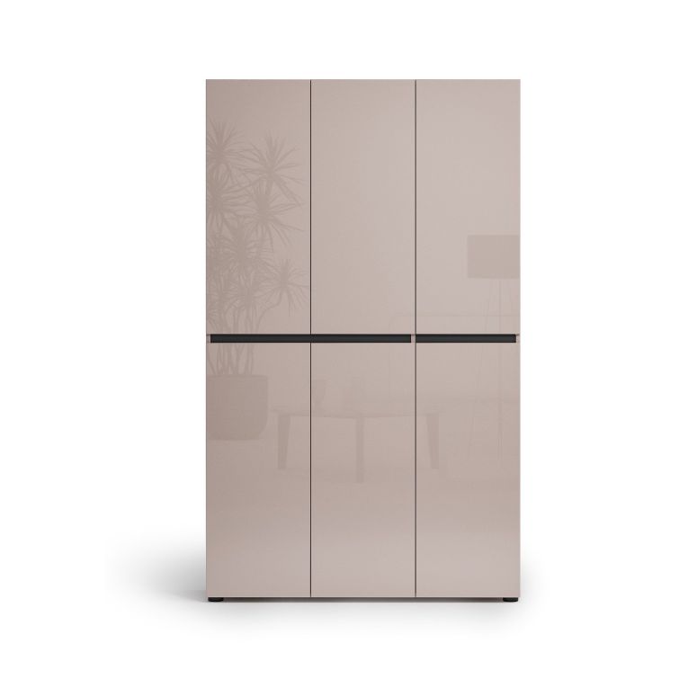 Armadio Multiuso Grande Beige Cassetti 20 Ripiani 120x200h cm, 3 Ante - Sotto