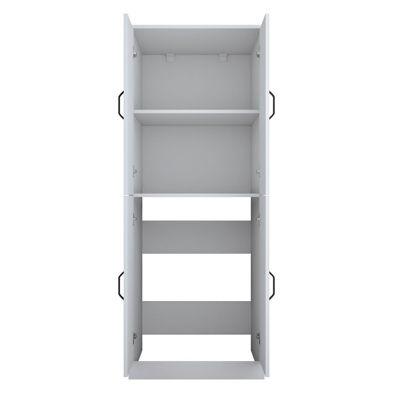 Armadio Multiuso Grande Bianco 2 Ripiani 4 Ante 70x182h cm, Apertura Battente - Sarre