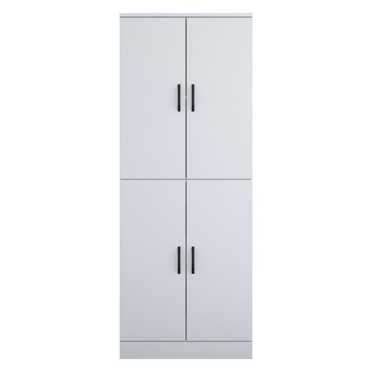 Armadio Multiuso Grande Bianco 2 Ripiani 4 Ante 70x182h cm, Apertura Battente - Sarre