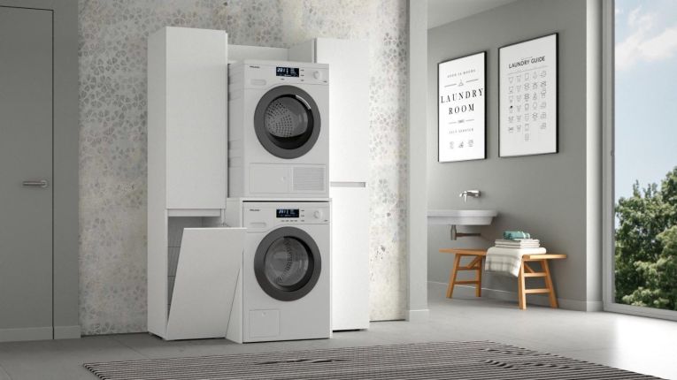 Armadio Multiuso Grande Bianco 3 Ripiani 4 Vani 65x195h cm, Peso Supportato 50 kg - Rapino