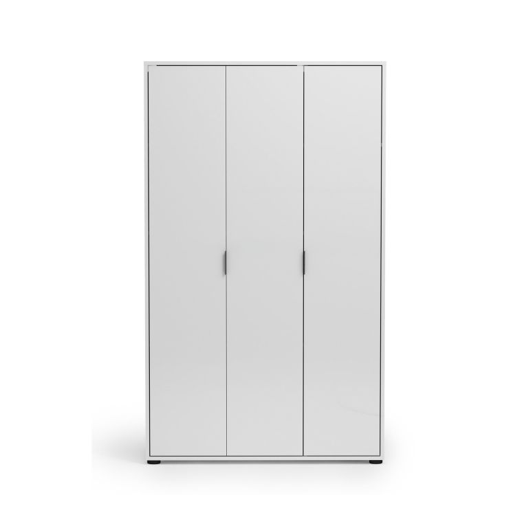 Armadio Multiuso Grande Bianco Lucido 4 Ripiani Cassetti 106.9x180h cm, 6 Vani - Teolo