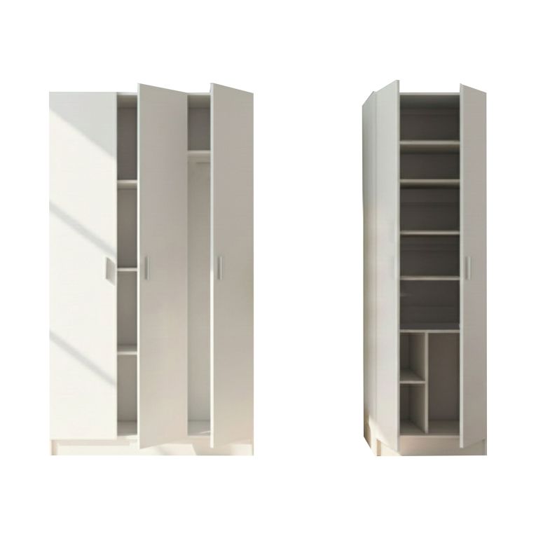 Armadio Multiuso Grande Bianco Modulabile 10 Ripiani 168x180h cm, 5 Ante - Tergu