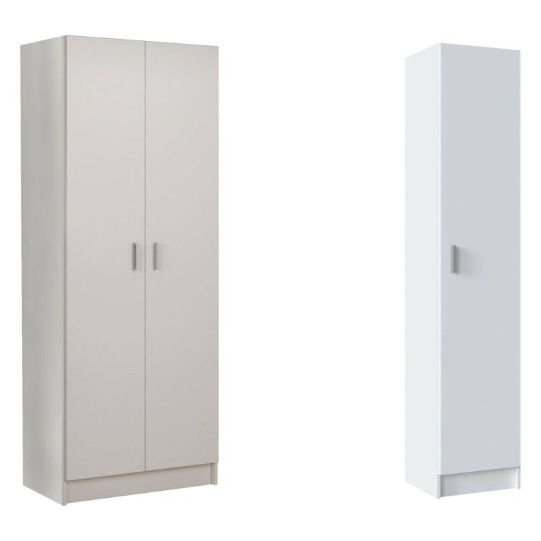 Armadio Multiuso Grande Bianco Modulabile 6 Ripiani 110x180h cm, 3 Ante - Soave