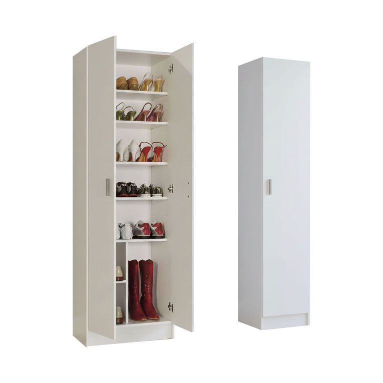 Armadio Multiuso Grande Bianco Modulabile 6 Ripiani 96x180h cm, 3 Ante - Molteno