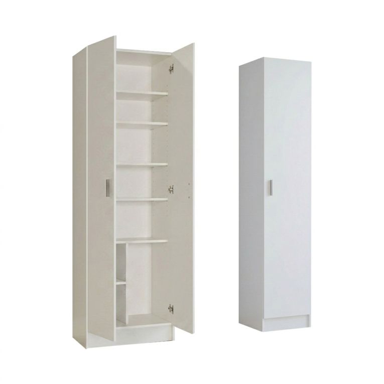 Armadio Multiuso Grande Bianco Modulabile 6 Ripiani 96x180h cm, 3 Ante - Molteno