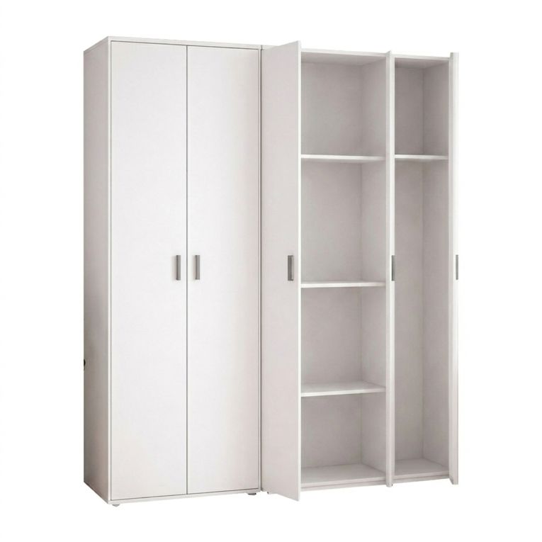 Armadio Multiuso Grande Bianco Modulabile 7 Ripiani 177x190h cm, 5 Ante - Rosarno