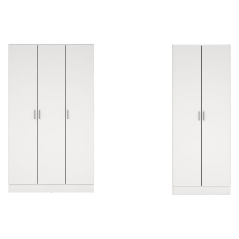 Armadio Multiuso Grande Bianco Modulabile 7 Ripiani 182x180h cm, 5 Ante - Codigoro