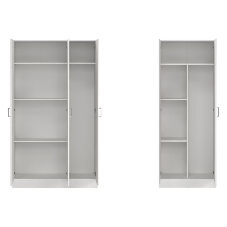 Armadio Multiuso Grande Bianco Modulabile 7 Ripiani 182x180h cm, 5 Ante - Codigoro