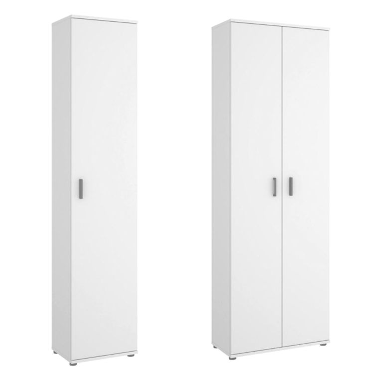 Armadio Multiuso Grande Bianco Modulabile 9 Ripiani 100x190h cm, 3 Ante - Casciano