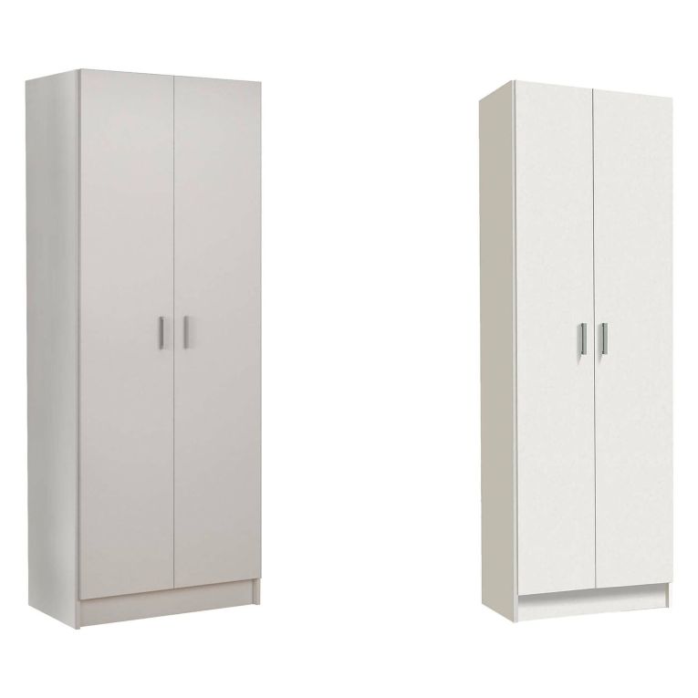Armadio Multiuso Grande Bianco Modulabile 9 Ripiani 132x180h cm, 4 Ante - Dairago