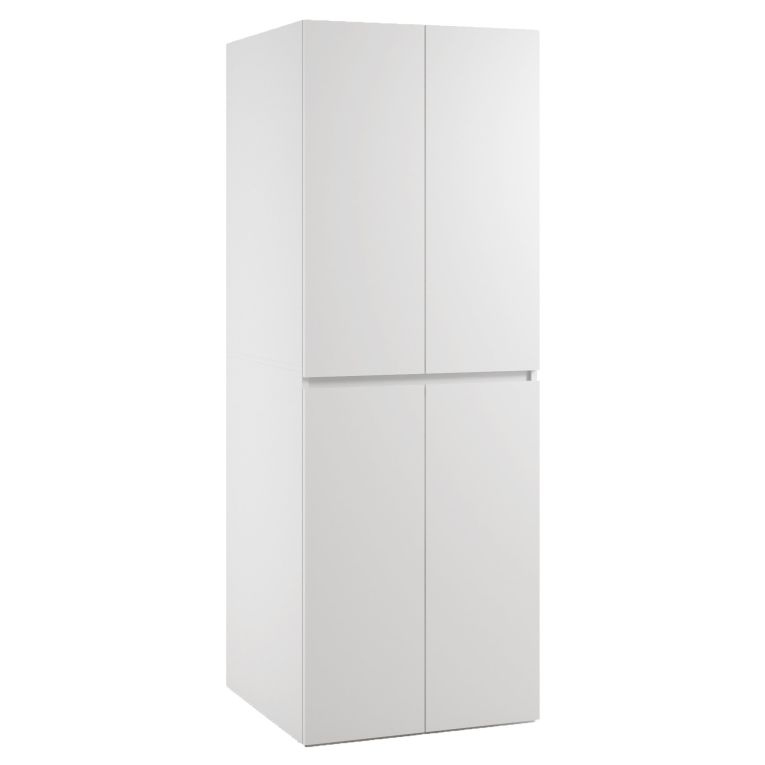 Armadio Multiuso Grande Bianco un Ripiano Apertura Battente 70x195h cm, Porta Lavatrice e Asciugatrice Made in Italy - Flagler