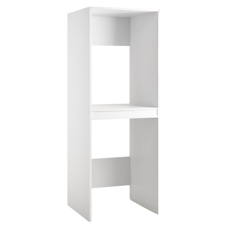 Armadio Multiuso Grande Bianco un Ripiano Apertura Battente 70x195h cm, Porta Lavatrice e Asciugatrice Made in Italy - Flagler