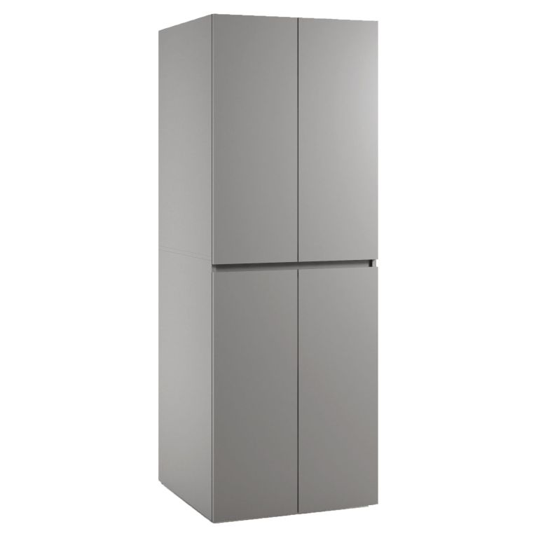 Armadio Multiuso Grande Grigio un Ripiano Apertura Battente 70x195h cm, Porta Lavatrice e Asciugatrice Made in Italy - Flagler