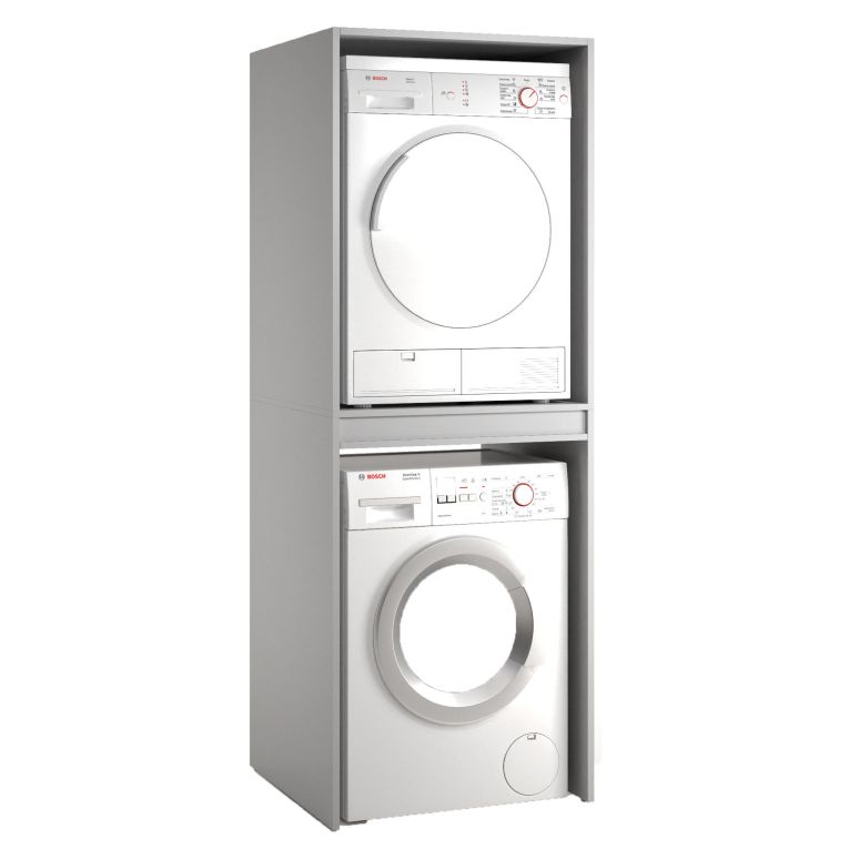 Armadio Multiuso Grande Grigio un Ripiano Apertura Battente 70x195h cm, Porta Lavatrice e Asciugatrice Made in Italy - Flagler