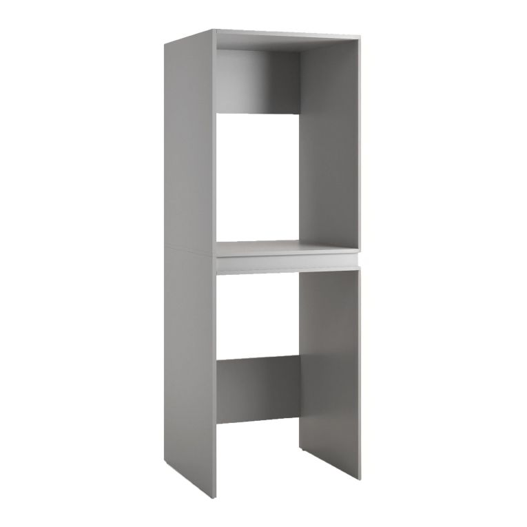 Armadio Multiuso Grande Grigio un Ripiano Apertura Battente 70x195h cm, Porta Lavatrice e Asciugatrice Made in Italy - Flagler