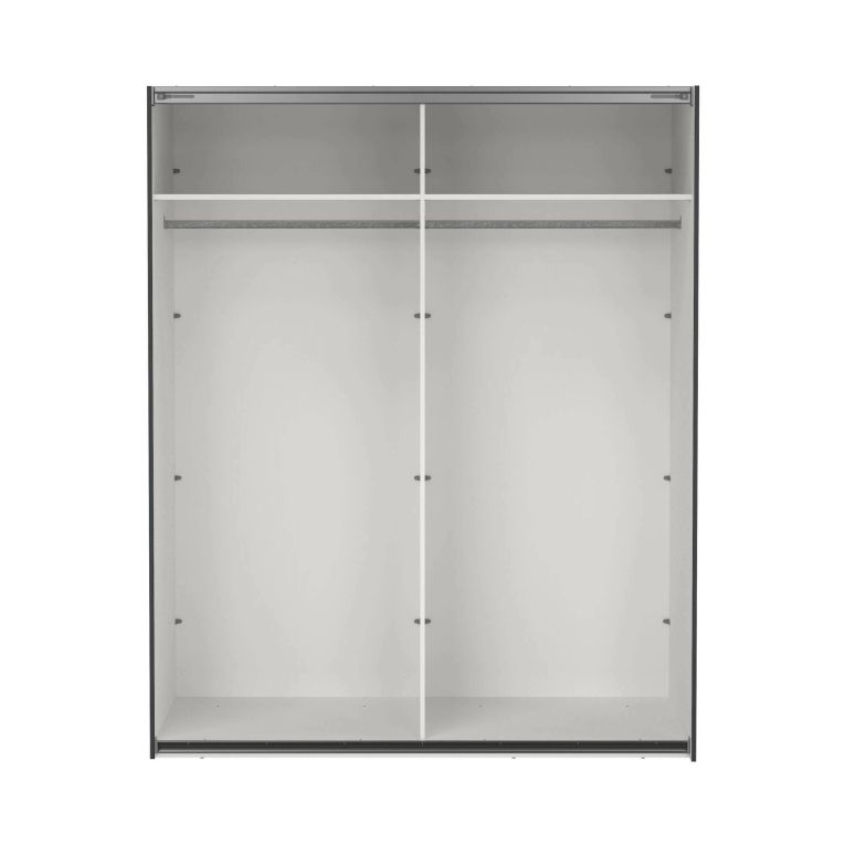 Armadio multiuso grande Janelle, Mobile multifunzionale, Mobiletto scarpiera, Guardaroba porta scarpe, 62x179 h220 cm, Grigio