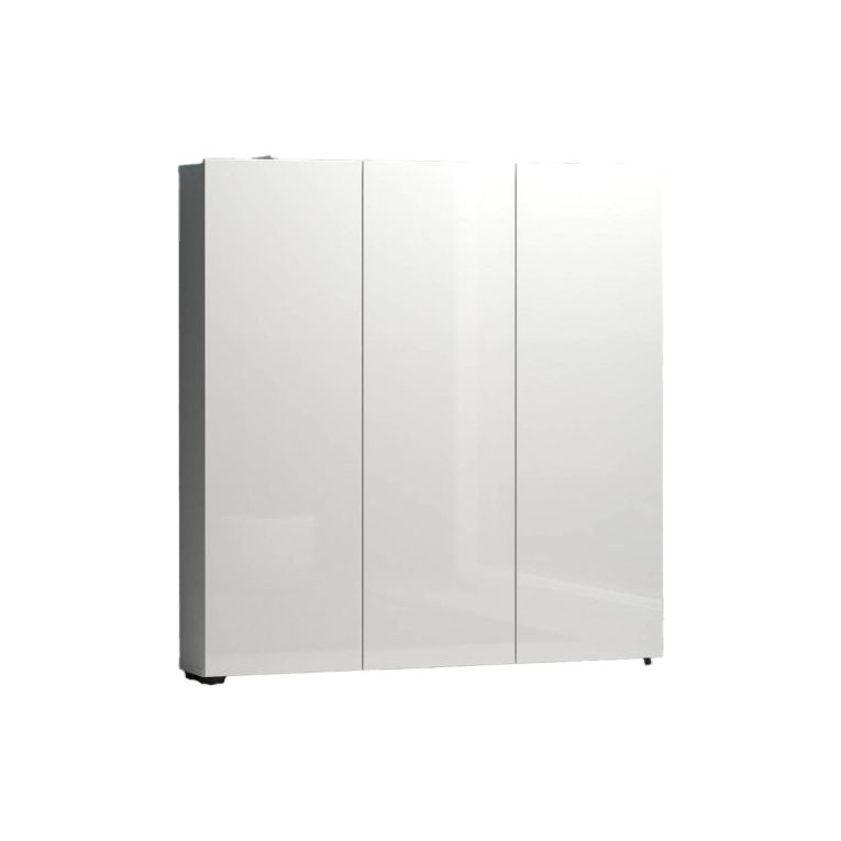Armadio multiuso grande Madibeng, Mobile multifunzionale, Mobiletto scarpiera, Guardaroba porta scarpe, Made in Italy, 110x19h115 cm, Bianco lucido