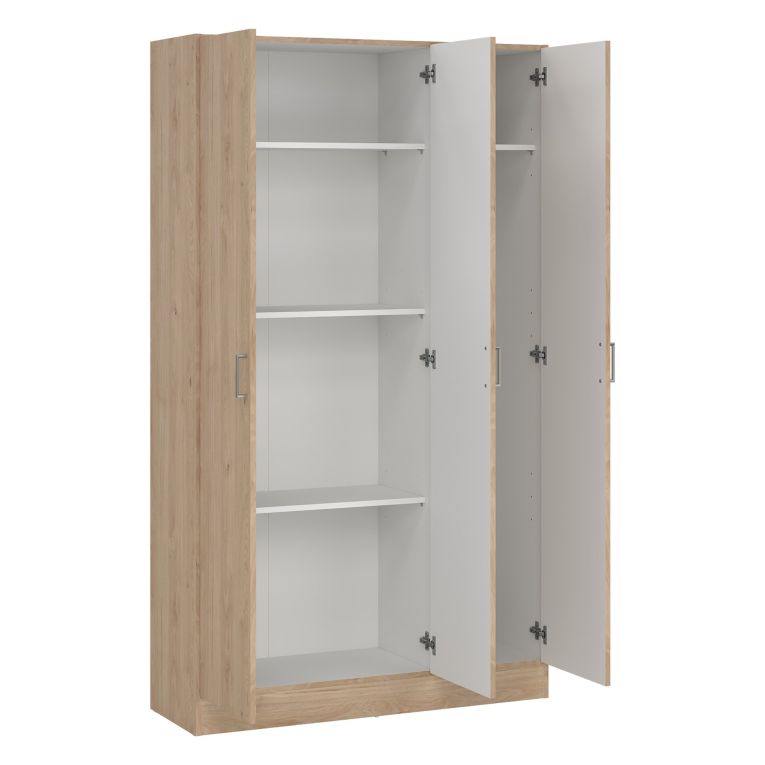 Armadio Multiuso Grande Marrone Rovere 4 Ripiani Apertura Battente 104x181h cm, 6 Vani - Vado