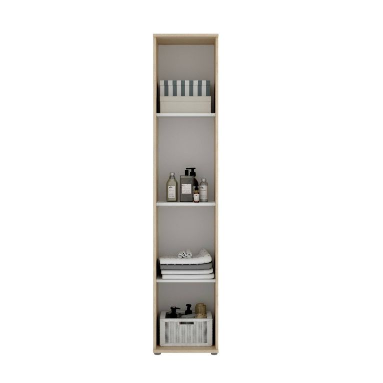 Armadio multiuso Lagalb, Mobile multifunzione portaoggetti, Armadio a 1 anta, 39x35h190 cm, Rovere