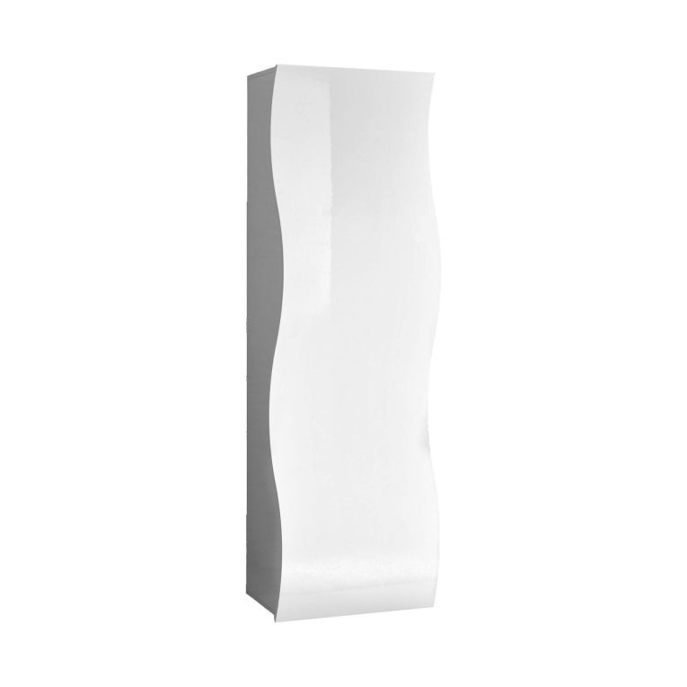Armadio multiuso Lorenzo, Portascarpe con 1 anta e 1 ripiano, Mobile multifunzione, 100% Made in Italy, cm 63x40h187, Bianco lucido