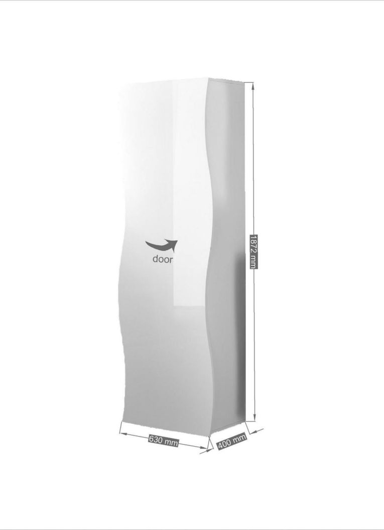 Armadio multiuso Lorenzo, Portascarpe con 1 anta e 1 ripiano, Mobile multifunzione, 100% Made in Italy, cm 63x40h187, Bianco lucido
