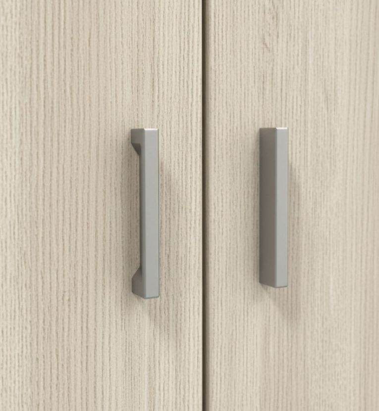 Armadio multiuso Salem, Mobile ausiliario a 2 ante, Portascarpe con 3 ripiani, Scarpiera alta moderna, 59x37h180 cm, Rovere