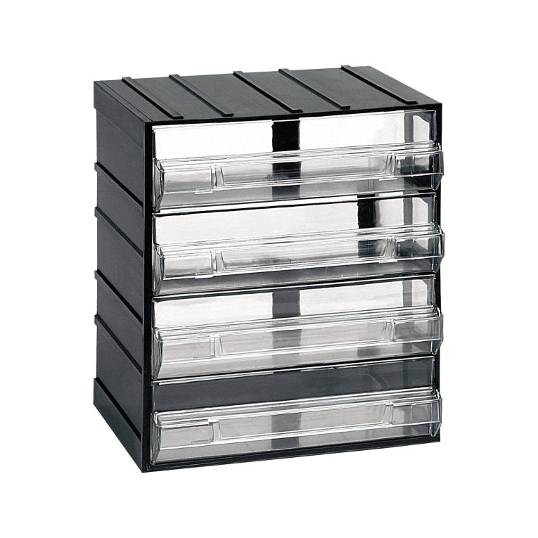 Armadio multiuso Tienen, Armadietto porta minuteria, Mobile per contenitori portautensili, 100% Made in Italy, 19x15h23 cm, Antracite, 4 cassetti