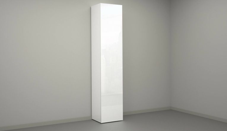 Armadio Multiuso Zenone, Mobile multiuso a 1 anta, Guardaroba multifunzione, 45x35h190 cm, Bianco
