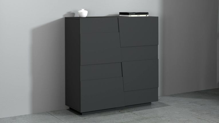 Armadio multiuso Zulimo, Mobile multifunzione, Armadietto a 2 ante, 120x44h126 cm, Antracite