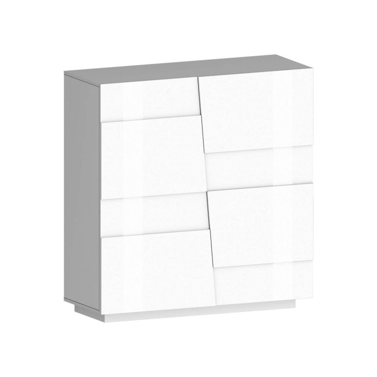 Armadio multiuso Zulimo, Mobile multifunzione, Armadietto a 2 ante, 120x44h126 cm, Bianco