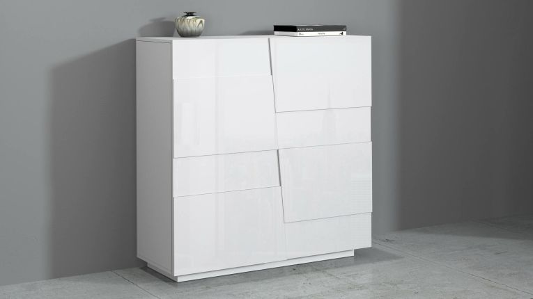 Armadio multiuso Zulimo, Mobile multifunzione, Armadietto a 2 ante, 120x44h126 cm, Bianco