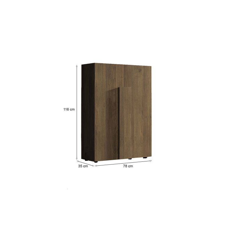 Armadio noce ante battenti 78x116h cm - Harvey