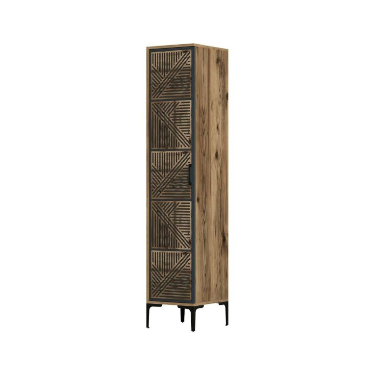 Armadio noce e antracite 1 anta 47x201h cm - Giusta