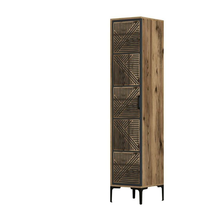 Armadio noce e antracite 1 anta 47x201h cm - Giusta
