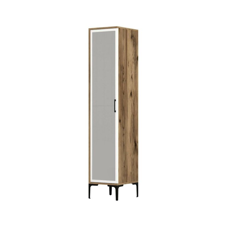 Armadio noce e bianco slim 40x201h cm - Asfodelo