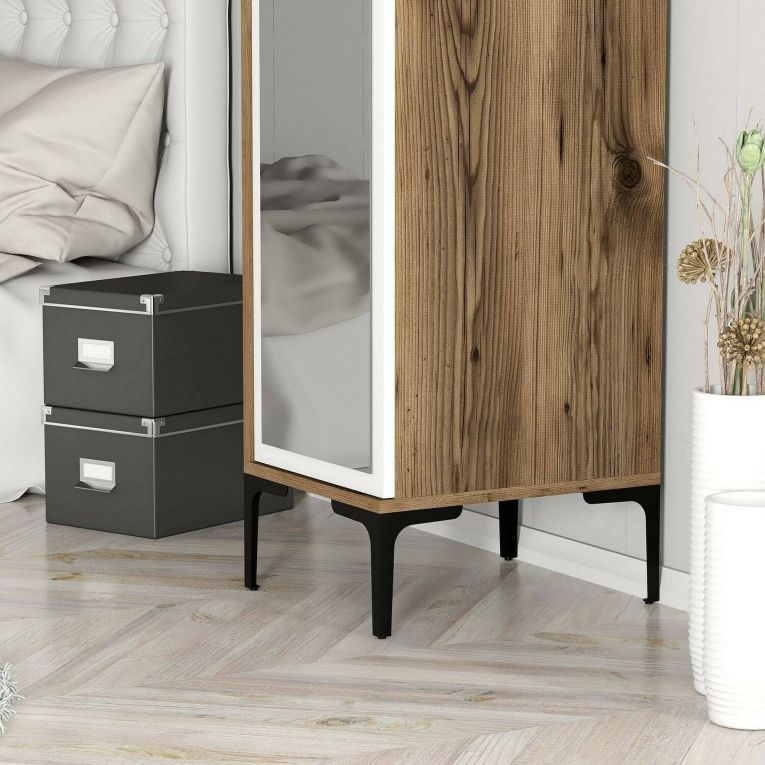 Armadio noce e bianco slim 40x201h cm - Asfodelo