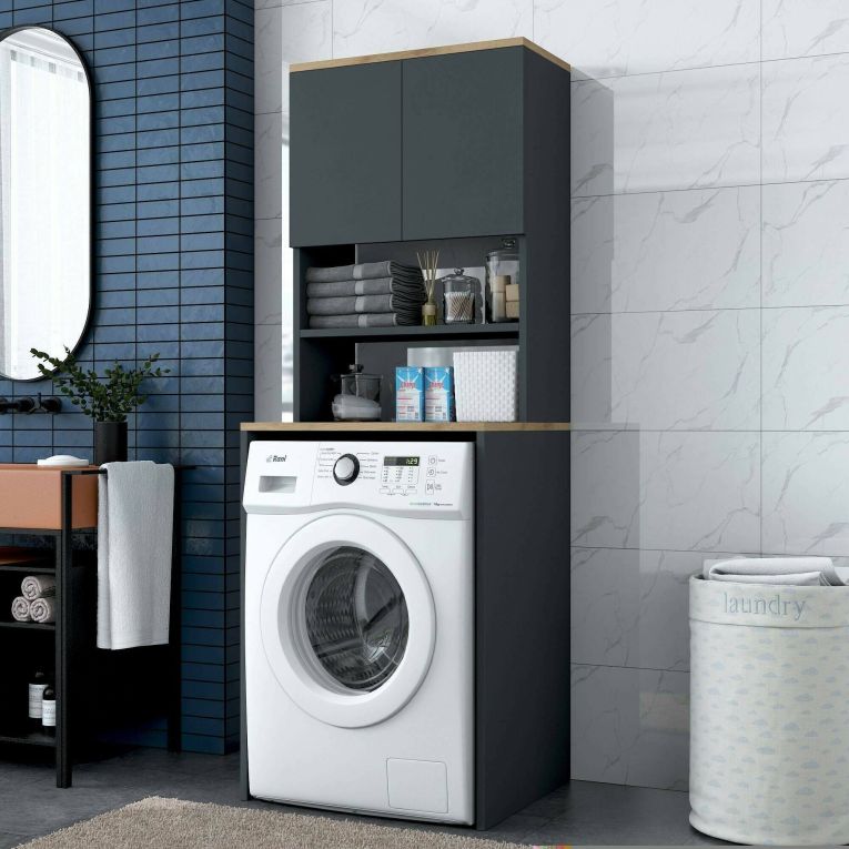 Armadio noce e nero multiuso 65x183h cm - Fiamma