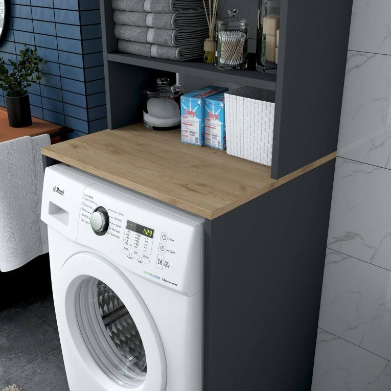 Armadio noce e nero multiuso 65x183h cm - Fiamma