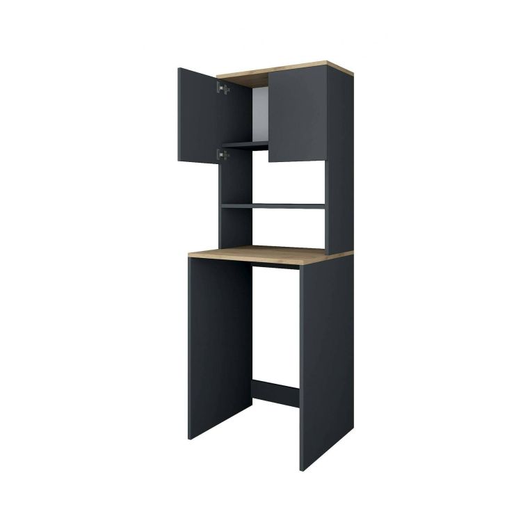 Armadio noce e nero multiuso 65x183h cm - Fiamma